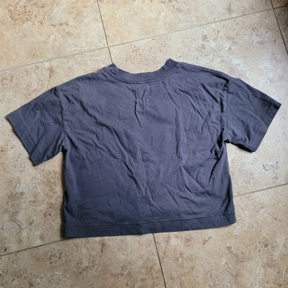 MTV Grey Short Crop Top Multicolor Logo Graphic T-Shirt SZ Teen L - Picture 2 of 3